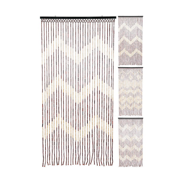 Home & Styling Cortina para puerta de bambú 90 x 180 cm con barra de madera negra Home & Styling Cortina para puerta de bambú 90 x 180 cm con barra de madera negra