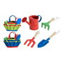 Ipae Progarden Set de 5 Herramientas de Jardinería para Niños con Regadera, Rastrillos, Pala y Bolsa