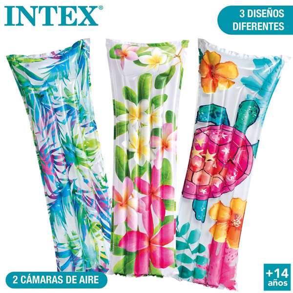 Intex Colchoneta 5 Tubos Fashion 183x69 cm - Modelos Surtidos