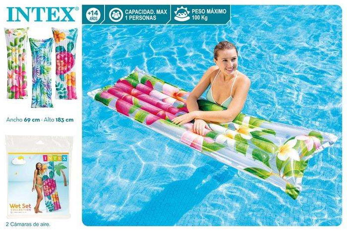 Intex Colchoneta 5 Tubos Fashion 183x69 cm - Modelos Surtidos