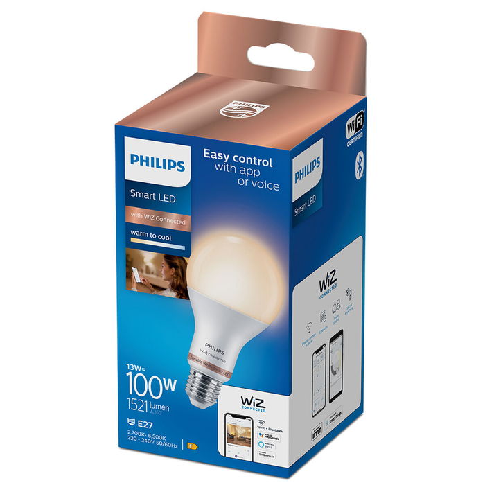 Philips Bombilla LED Standard E27 13W 1521lm 2700-6500K Luz Blanca Inteligente Wifi
