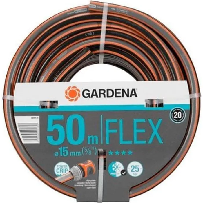 Gardena Manguera de riego Flex de 15 mm, 50 m, Gris / naranja Gardena Manguera de riego Flex de 15 mm, 50 m, Gris / naranja