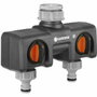 Gardena Distribuidor de 2 vías con adaptador ½ pulg - ¾ pulg y 1 pulg