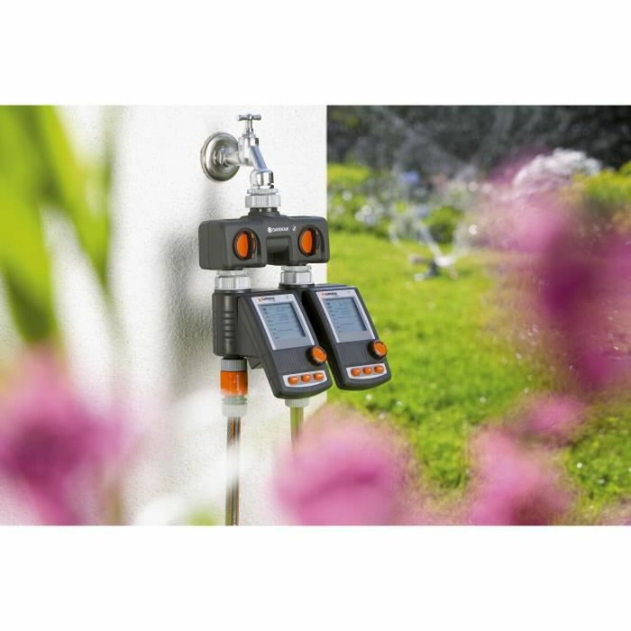 Gardena Distribuidor de 2 vías con adaptador ½ pulg - ¾ pulg y 1 pulg