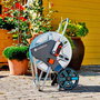 Gardena AquaRoll M Carrete de manguera de rueda de metal con 25 m de manguera de 15 mm