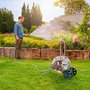 Gardena AquaRoll M Carrete de manguera de rueda de metal con 25 m de manguera de 15 mm