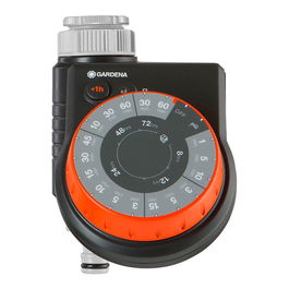 Gardena Programador de Riego Analógico Easy con 17 Programas Preestablecidos y Función Manual, Gris/Naranja