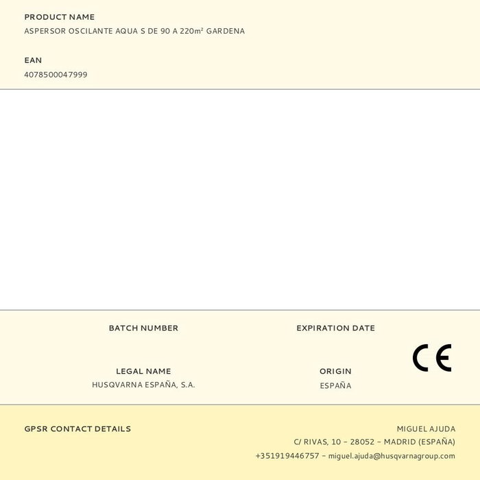 Gardena Aspersor Oscilante Aqua S. Riego hasta 220 m², alcance 7-17m, Polipropileno y Metal