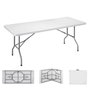 Edm Mesa plegable de 180 x 74 x 74 cm en blanco