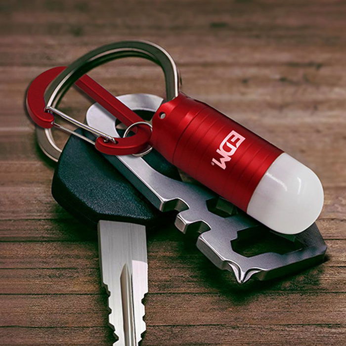 Edm Linterna Llavero LED con Mosquetón, 3xLR44 Incluidas, Colores Surtidos