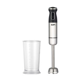 Edm Batidora de mano 800W con vaso de 700ml, Cromado / negro