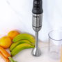 Edm Batidora de Mano 1000W Mango Ergonómico Cuchillas Acero Inoxidable Vaso 600ml Cromado Negro 220-240v
