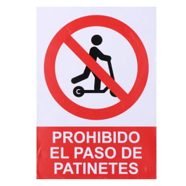 Normaluz Señal adhesiva Prohibido acceder con patinete 21x30cm
