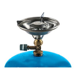 Com Gas Hornillo Grande de Camping ø22cm con Gas Portátil para Exteriores, 1.900W, Autonomía 32h, Intensidad Ajustable, Funciona con Botella de Butano