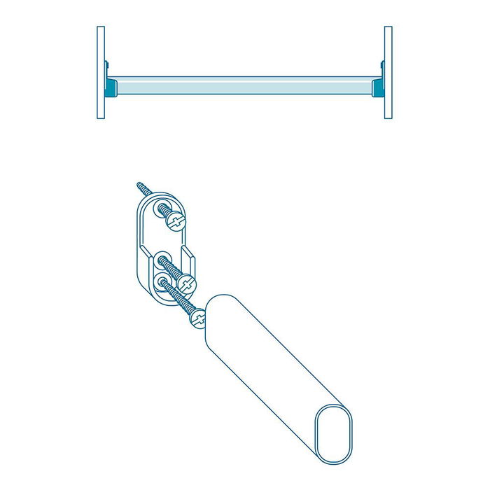 Cintacor - Stor Planet Soporte Armario Entre Paredes Ovalado Cromado 2 Unidades Acabado Brillo