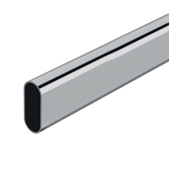 Cintacor - Stor Planet Barra de armario ovalada de metal cromado 100 cm Cintacor - Stor Planet Barra de armario ovalada de metal cromado 100 cm
