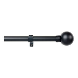 Cintacor - Stor Planet Kit Barra Cortina Anillo Negro Extensible 110-200 cm Acabado Satinado