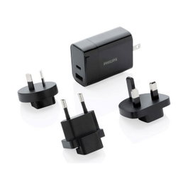 Philips Cargador de viaje ultra rápido con accesorios USB tipo C Negro