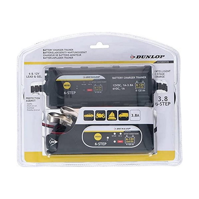 Dunlop Cargador para batería de coche 6/12 V