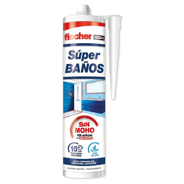Fischer Silicona Super Baños sin moho translúcida 280 ml