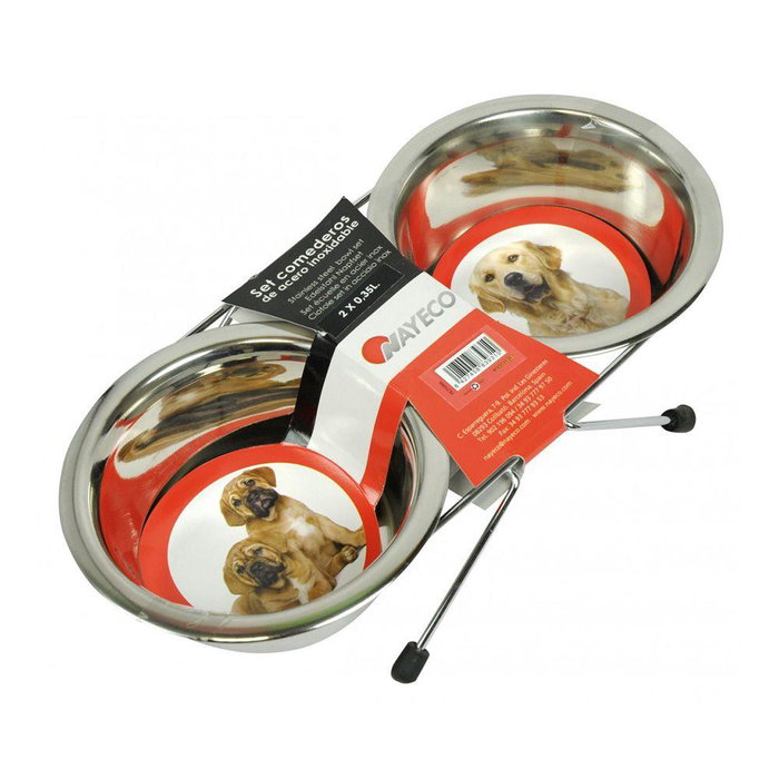 Nayeco Set de Comederos Doble Acero Inoxidable 2 x 0,35L Nayeco Set de Comederos Doble Acero Inoxidable 2 x 0,35L