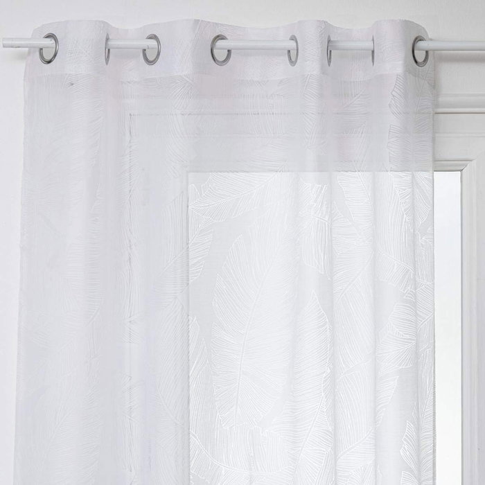 Atmosphera Cortina modelo tropical blanco 140 x 240 cm con 8 ojales Atmosphera Cortina modelo tropical blanco 140 x 240 cm con 8 ojales