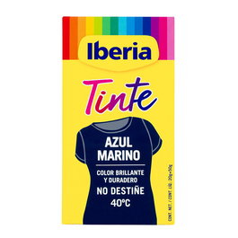 Iberia Tinte para Ropa 70 g - No Destiñe, Color Azul Marino, Lava hasta 40°C