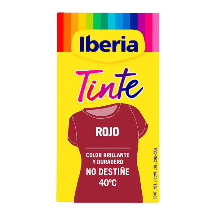 Iberia Tinte para Ropa Rojo 40°C No Destiñe Color Brillante y Duradero Iberia Tinte para Ropa Rojo 40°C No Destiñe Color Brillante y Duradero