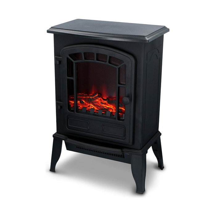 Torino Estufa Chimenea LED 2000W con Simulación de Llama y Leña Artificial