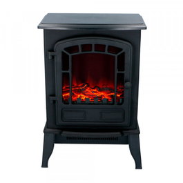 Torino Estufa Chimenea LED 2000W con Simulación de Llama, Dos Potencias, Incluye Leña Artificial [E3-07195]