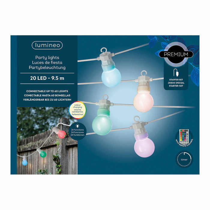 Lumineo Guirnalda 20 bombillas LED RGB exterior 14,5m IP44 Lumineo Guirnalda 20 bombillas LED RGB exterior 14,5m IP44