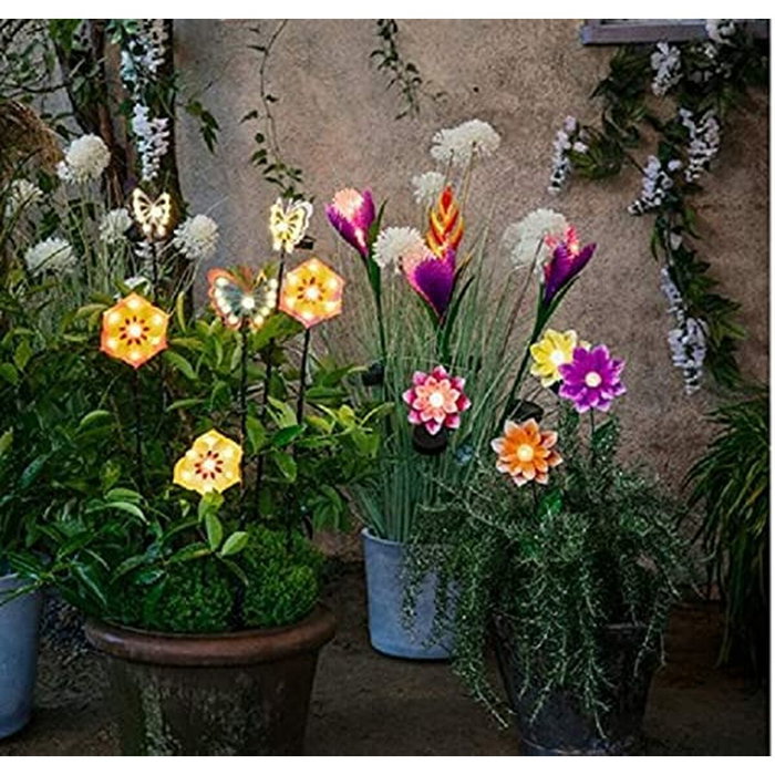 Lumineo Baliza solar forma de flor colores surtidos