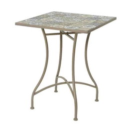 Mesa bistro de mosaico y metal marrón para exterior