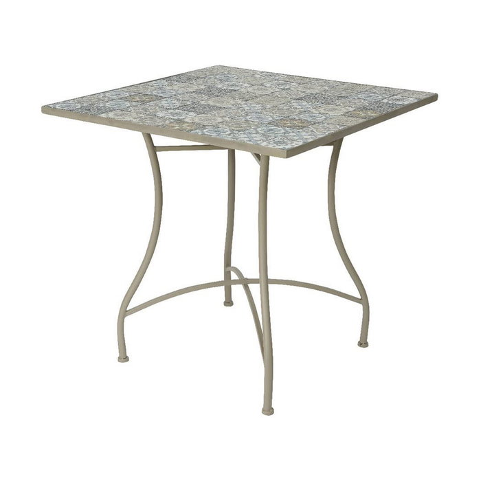 Mesa Bistro de Metal y Mosaico Marrón para Exterior 78 x 78 x 77 cm