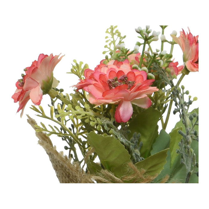 Everlands Maceta Mini de Arpillería con Margaritas/Dalias, Ø7 x 17 cm, Variados