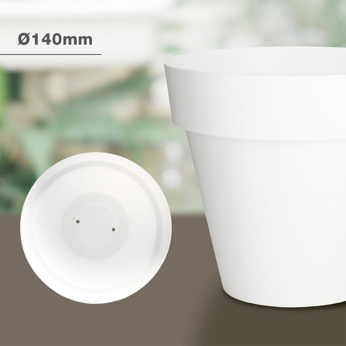 Plastiken Maceta Tes Blanco Ø140mm