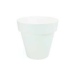 Plastiken Maceta de Inyección Tes, Ø 14 cm, Blanco, Polipropileno, Resistente a los Rayos Solares para Exterior