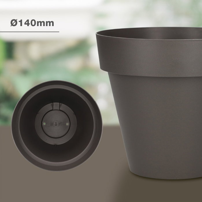 Plastiken Maceta Tes Gris antracita Ø140mm Plastiken Maceta Tes Gris antracita Ø140mm
