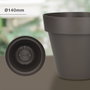 Plastiken Maceta Tes Gris antracita Ø140mm