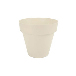 Plastiken Maceta de Inyección Ø14 cm, Color Ecru, Polipropileno, Exterior, Modelo Tes