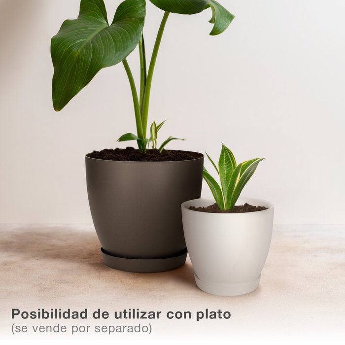 Plastiken Maceta de inyección modelo Cuenco Ø38 cm Blanco