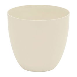 Plastiken Maceta de Inyección Modelo Cuenco Color Ecru Ø38 cm de Polipropileno para Exterior Resistente al Sol