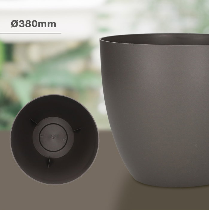 Plastiken Maceta de inyección modelo cuenco antracita ø38 cm