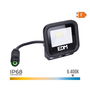 EDM Foco Proyector LED 10W 800LM Luz Fría 6400K, Black Series, IP65, 120°, 9.2x8.1x2.7 cm