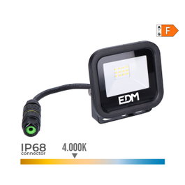Edm Foco Proyector LED 10W 800lm 4000K Luz Día Black Series Negro