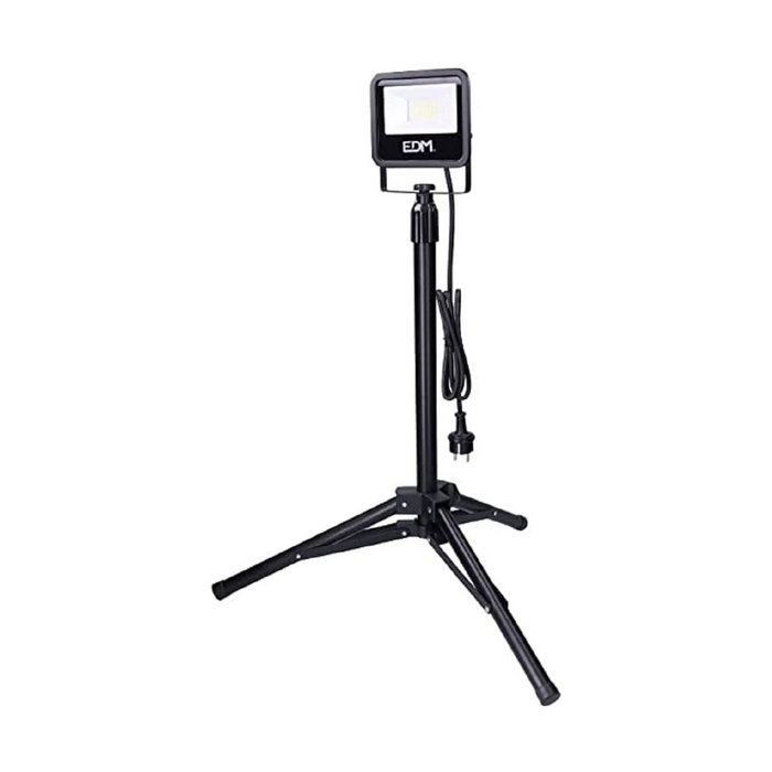 Edm Foco proyector LED Black Series con trípode, 30 W, 2370 lm, 4000 K