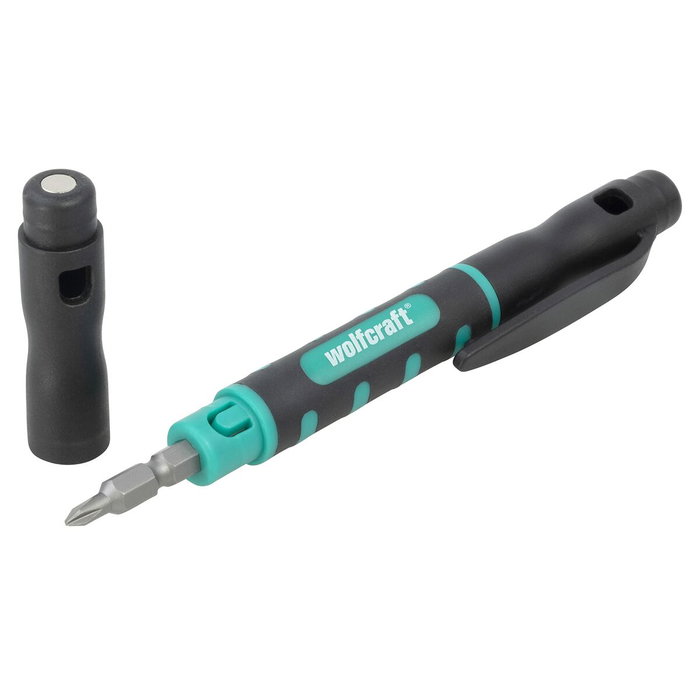 Wolfcraft Atornillador mini de bolsillo con 4 puntas dobles
