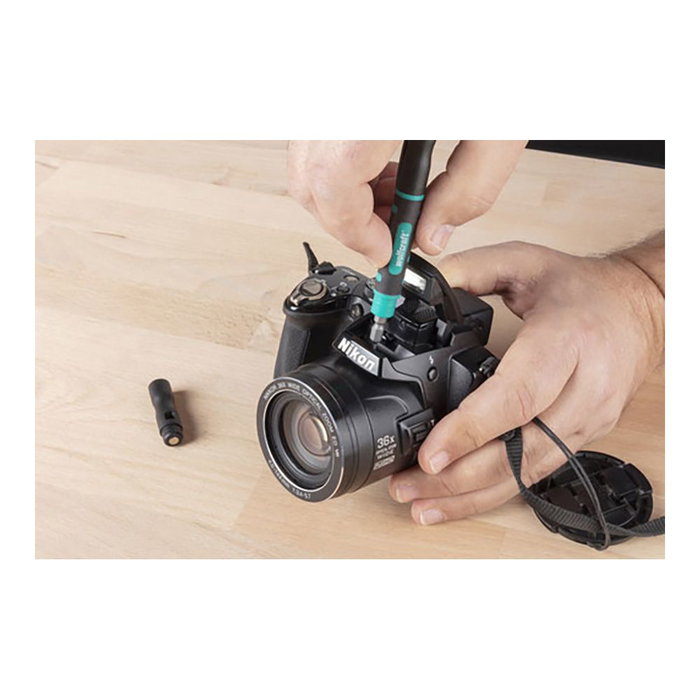 Wolfcraft Mini Atornillador de Bolsillo Tipo Bolígrafo con 4 Puntas Dobles Reversibles para Reparaciones Pequeñas