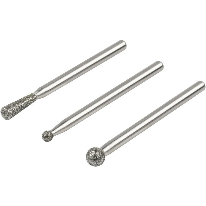 Wolfcraft Set de 3 muelas de diamante esféricas y cónicas