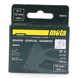 Mota Herramientas Grapas nº 3 12mm GG312 1000 Unidades Espesor 0,7mm Metálico Profesional/Doméstico